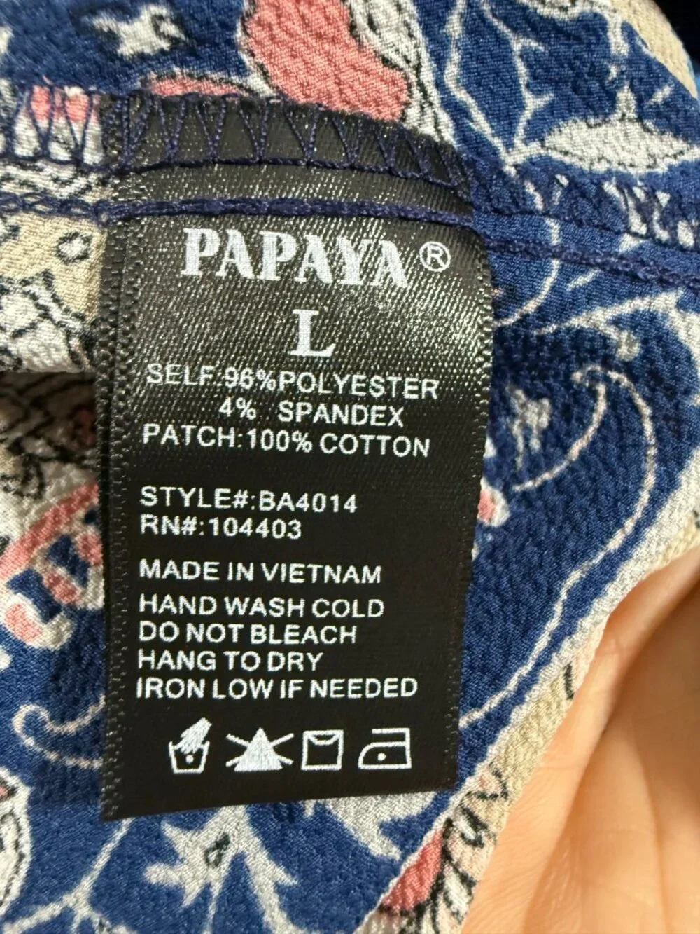 Papaya Blue Floral Lace Dress Size Large - Picture 6 of 7